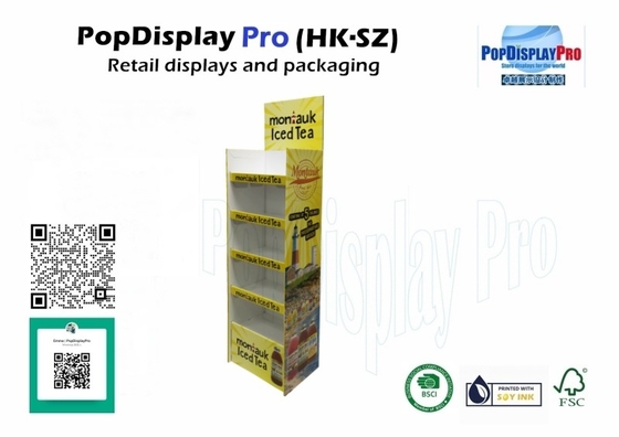 Paper Retail Cardboard POS Display for Iced Tea Beverage Drinks at Instore Retail