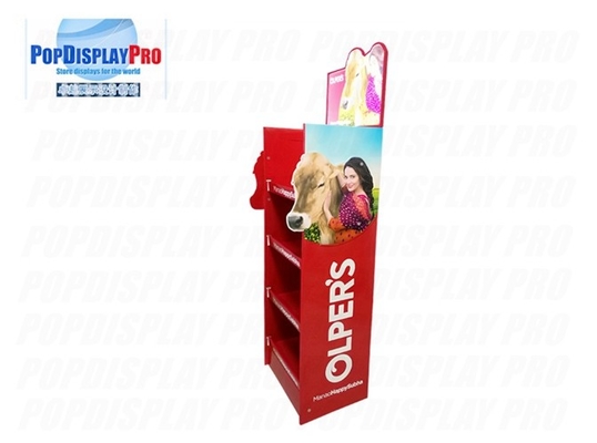 LED Lighting Poster POS Shelf Display Stands 4 Shelving Holding Strength 100KGS For Milk
