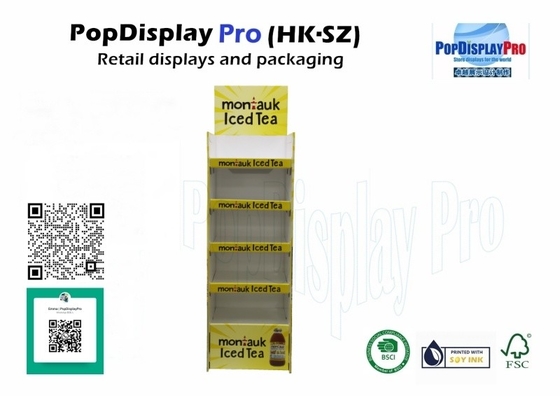 Display POS de papel de cartão para bebidas de chá gelado no varejo Instore